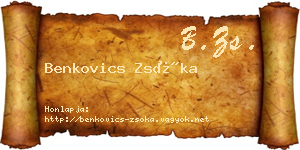 Benkovics Zsóka névjegykártya